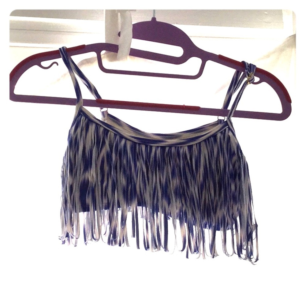 Fringe bathing suit top